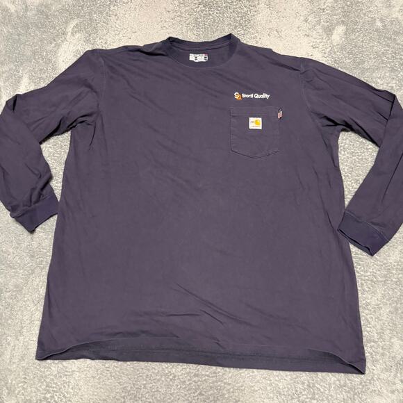 Carhartt Other - Carhartt Shirt Mens XXL Tall Fire Resistant Loose Fit Blue Pocket Long sleeve